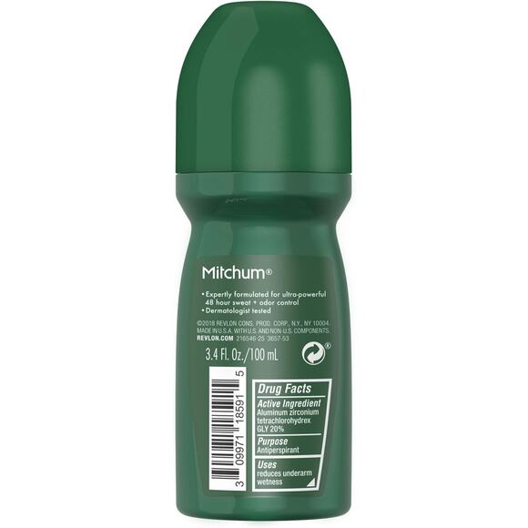Mitchum Antiperspirant Deodorant Roll On for Men 48 Hr Protection 3.4 oz - Picture 2 of 2